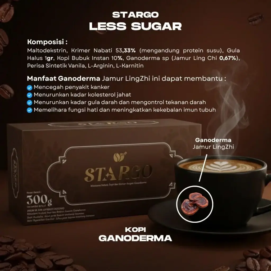 Kopi Ganoderma Stargo No Sugar 1box isi 20pcs  
