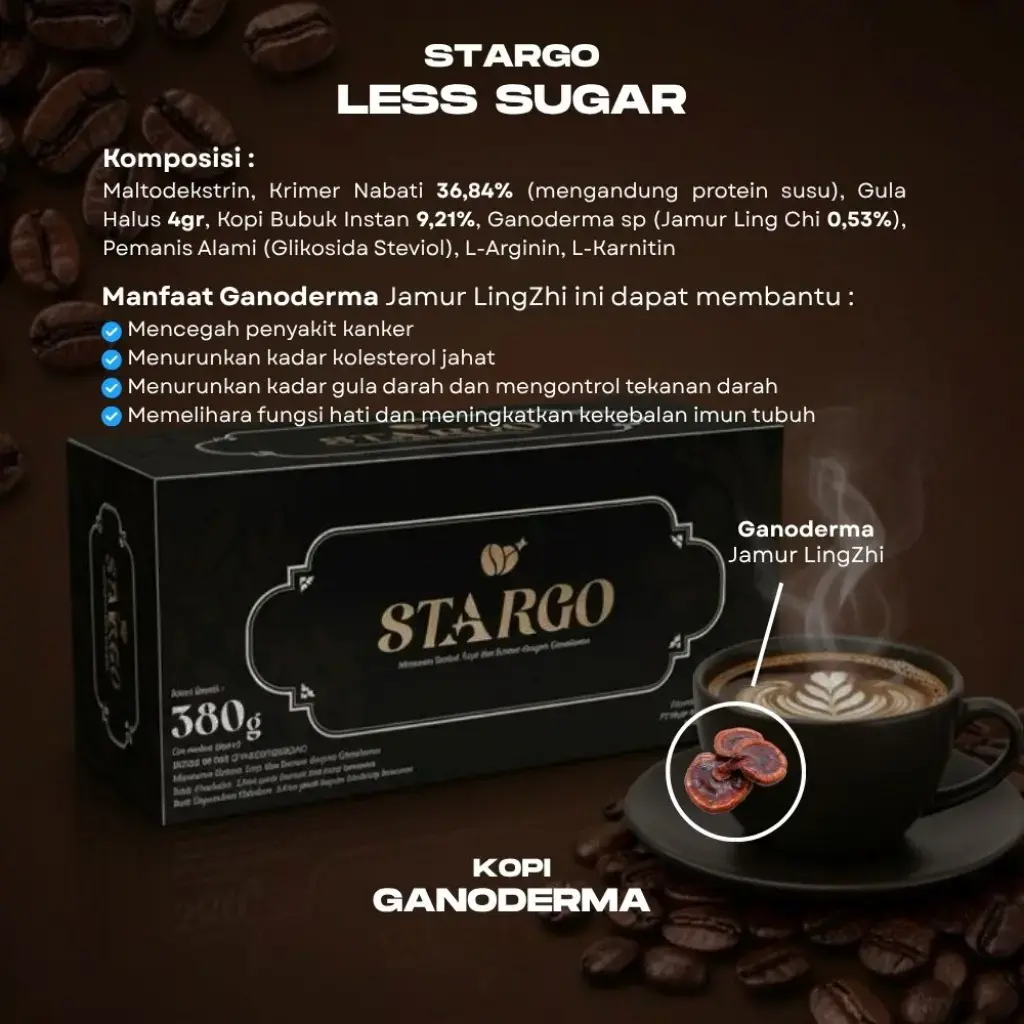 Kopi Ganoderma Stargo With Sugar Gula Aren 1box isi 20pcs